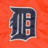 Detroit tigers slider full snap satin varsity jacket orange 4
