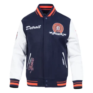 Detroit tigers team badge mens varsity jacket