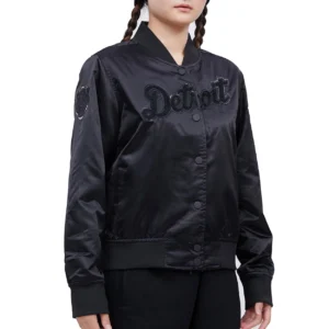 Detroit tigers triple black satin jacket black 1