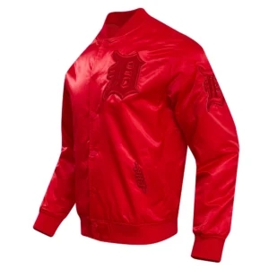Detroit tigers triple red full snap satin varsity jacket 7 1