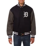 Detroit Tigers Two Tone Black/Gray Wool Jacket