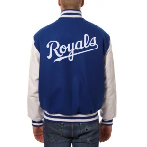 Detroit tigers two tone wool leather varsity jacket blue white 1 1