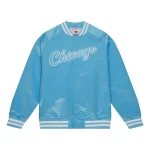 Chicago Bulls Double Clutch Lightweight Sky Blue Satin Jacket