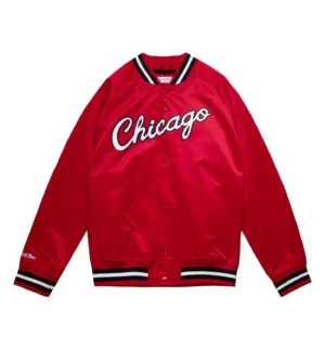 Double clutch lightweight satin jacket chicago bulls