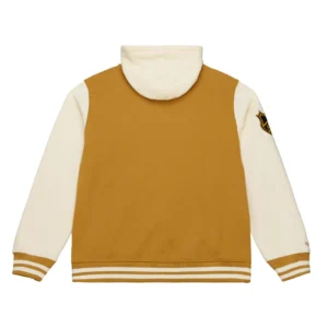 Dusted hooded boston bruins browncream polyester jacket