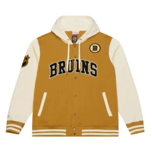 Dusted hooded boston bruins polyester jacket