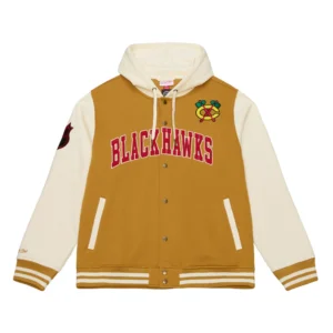 Dusted hooded chicago blackhawks polyester jacket