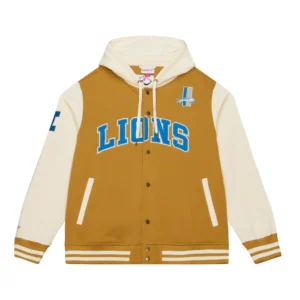 Dusted hooded detroit lions polyester jacket