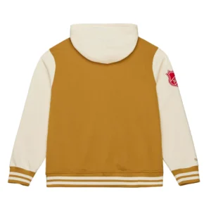 Dusted hooded detroit red wings browncream polyester jacket