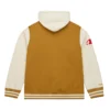 Dusted hooded kansas city chiefs browncream polyester jacket
