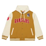 New York Rangers Brown/Cream Dusted Hooded Jacket