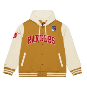 Dusted hooded new york rangers polyester jacket