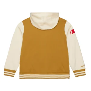 Dusted hooded oakland raiders browncream polyester jacket