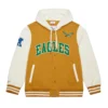 Dusted hooded philadelphia eagles polyester jacket