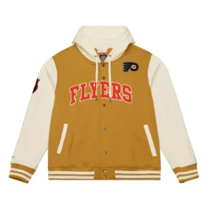 Dusted hooded philadelphia flyers polyester jacket