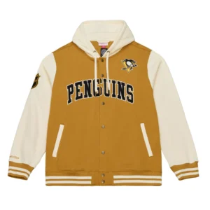 Dusted hooded pittsburgh penguins polyester jacket