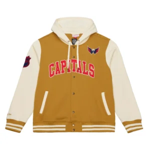 Dusted hooded washington capitals polyester jacket