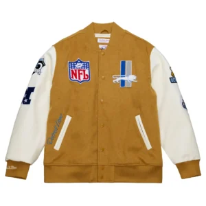 Dusted varsity detroit lions brown jacket