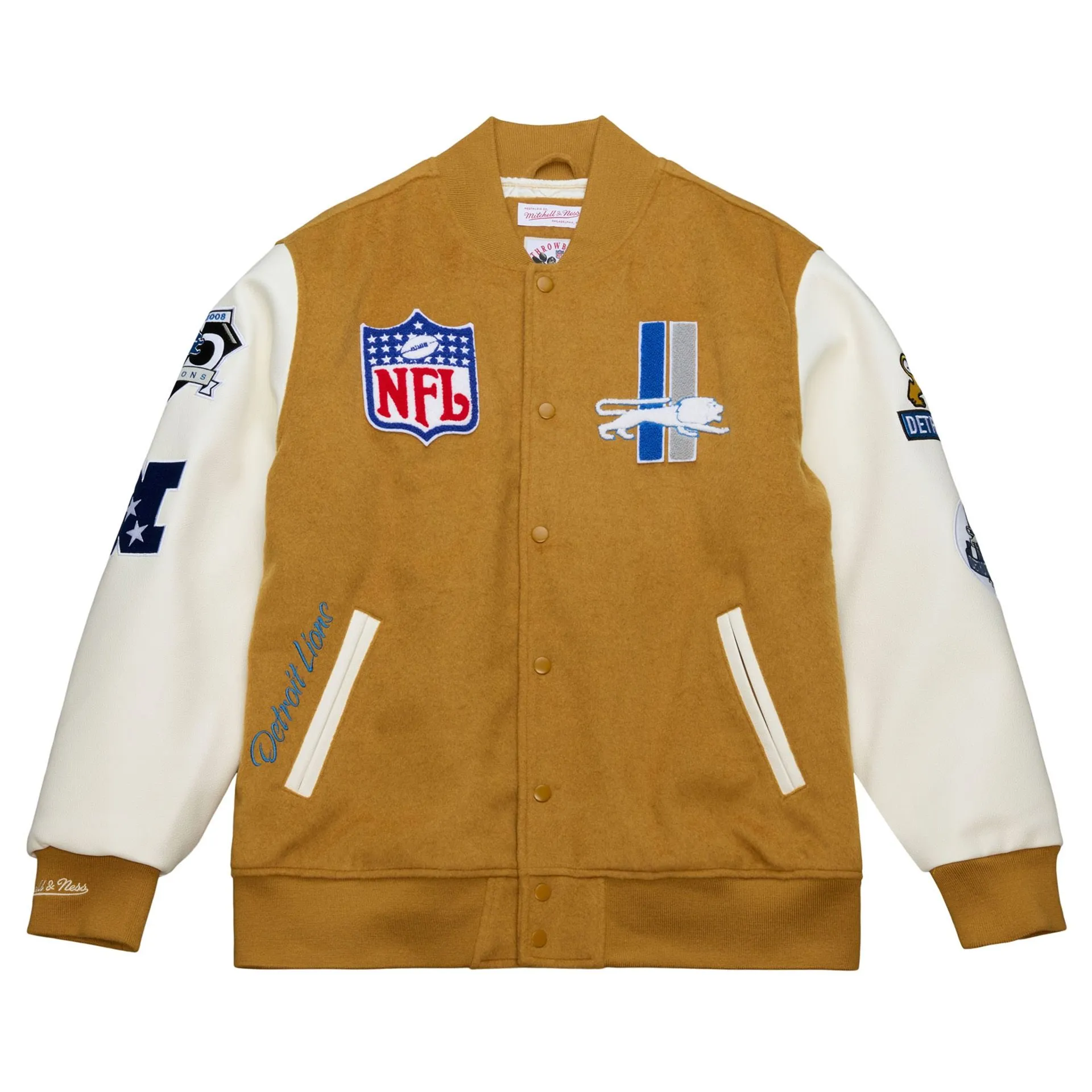 Dusted varsity detroit lions brown jacket
