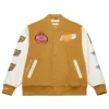 Dusted varsity los angeles lakers brown jacket
