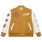 Los Angeles Lakers Brown Wool/Leather Dusted Jacket