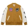 Dusted varsity oakland raiders brown jacket