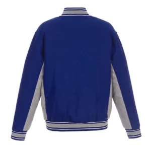 Edmonton oilers accent wool varsity jacket
