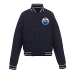Edmonton Oilers Front Hit Navy Polyester Jacket