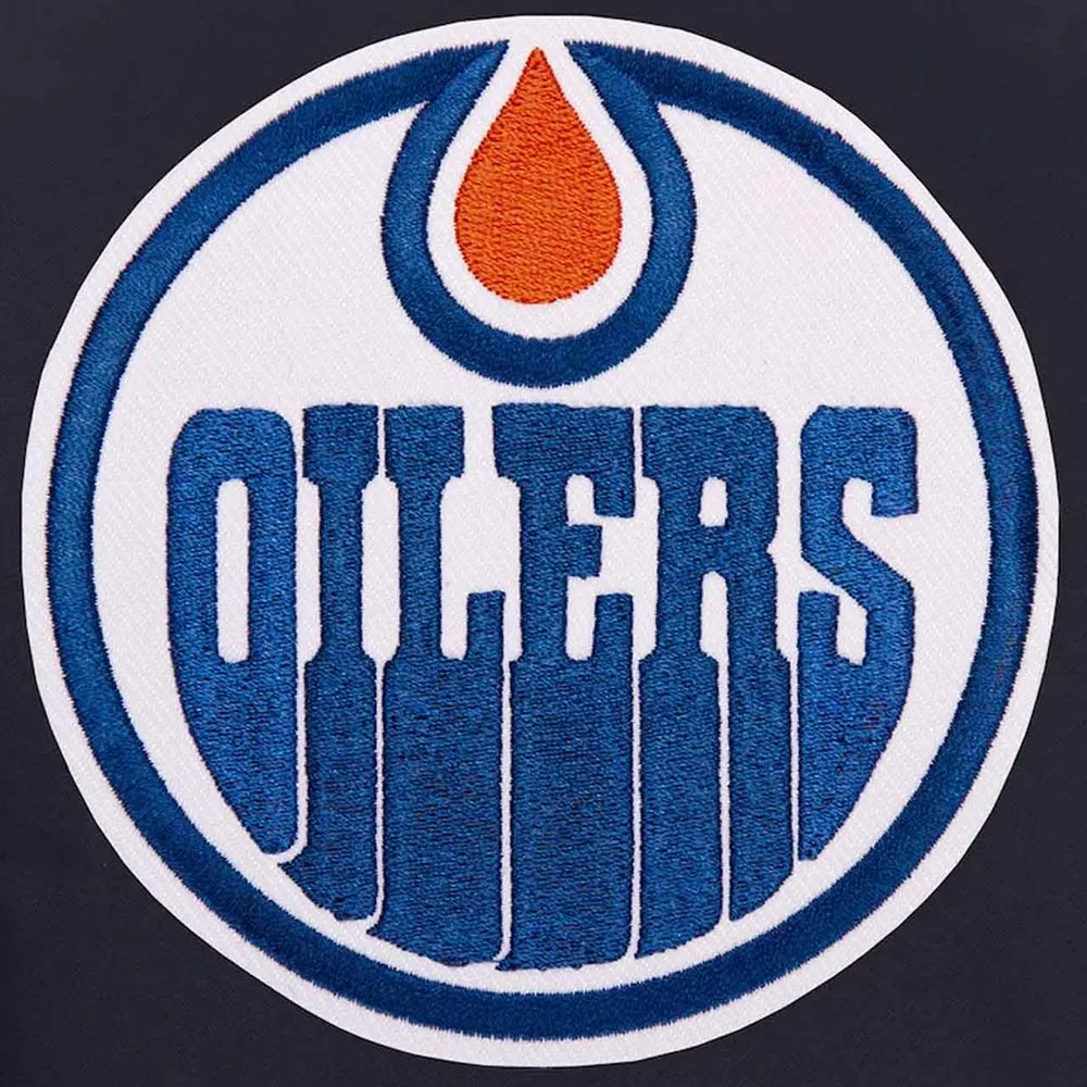Edmonton oilers front hit navy wool jacket