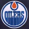 Edmonton oilers front hit polyester varsity jacket
