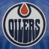 Edmonton oilers full real leather varsity jacket blue 2 1