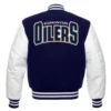 Edmonton oilers letterman wool leather varsity jacket 1 1