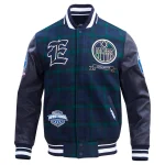 Edmonton Oilers Prep Plaid Wool/Leather Jacket