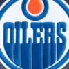 Edmonton oilers pro standard prep plaid navy wool leather varsity jacket 5