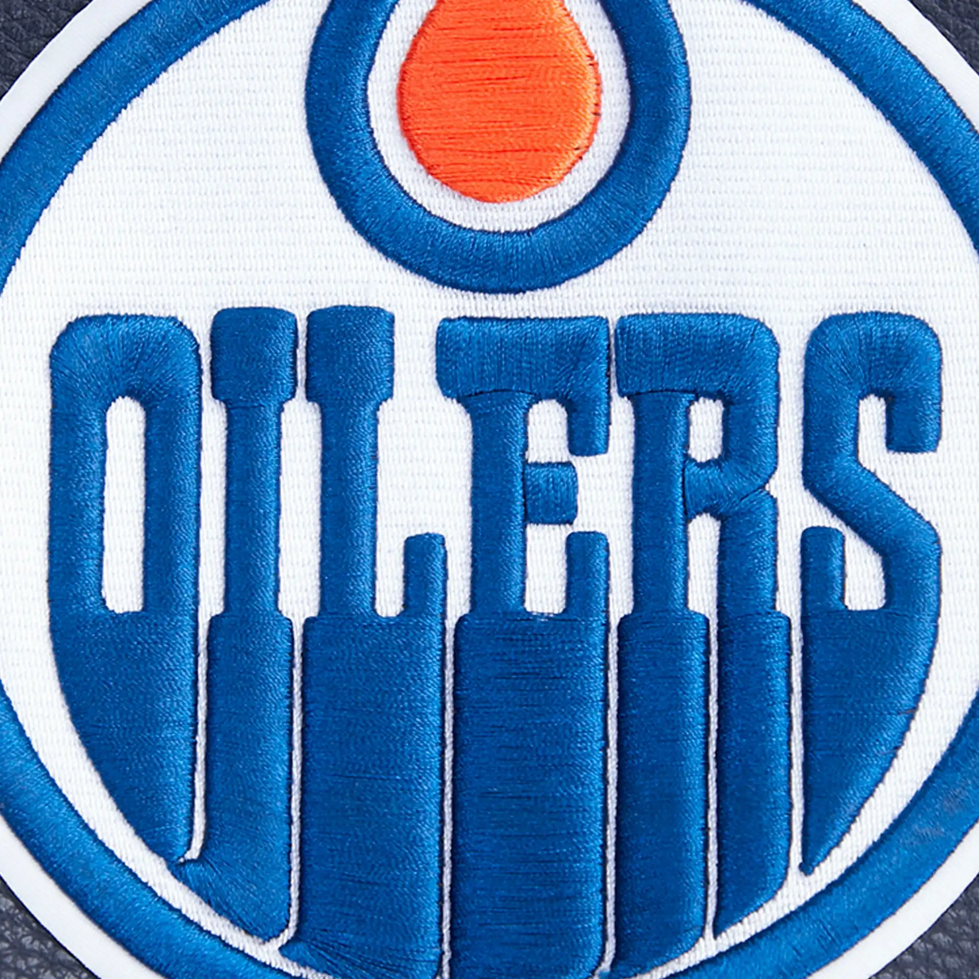 Edmonton oilers pro standard prep plaid navy wool leather varsity jacket 5
