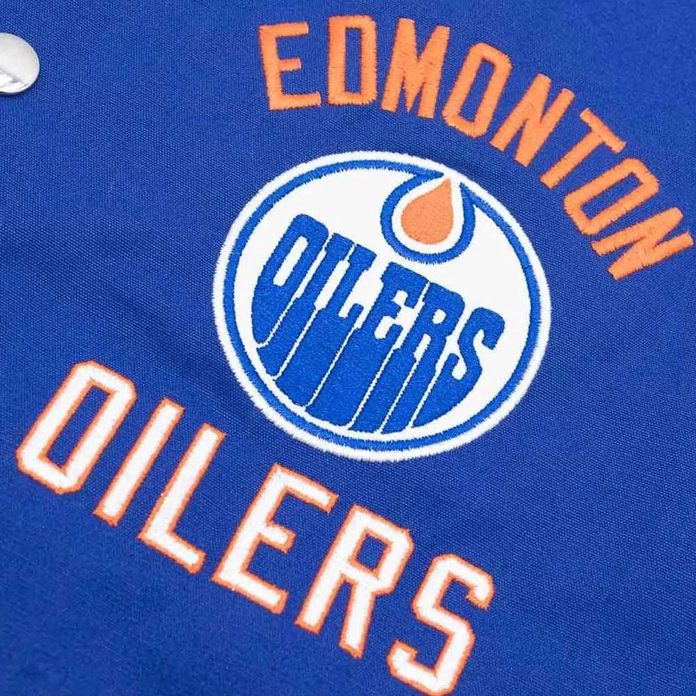 Edmonton oilers tailback blue cotton jacket