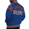 Edmonton oilers tailback blue varsity jacket