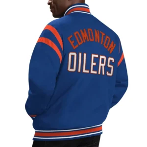 Edmonton oilers tailback blue varsity jacket