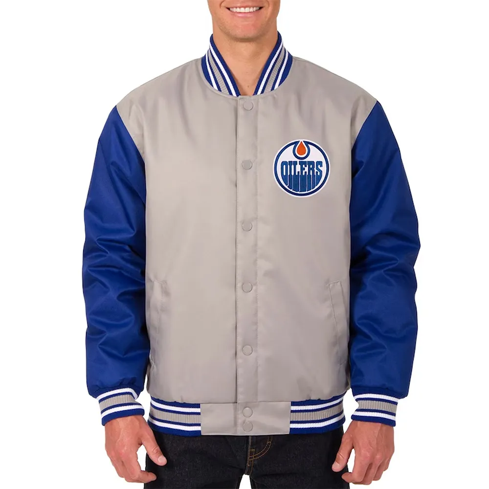 Edmonton oilers two tone full snap jacket