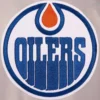 Edmonton oilers two tone gray varsity jacket
