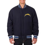 Los Angeles Chargers One Color Navy Wool Jacket