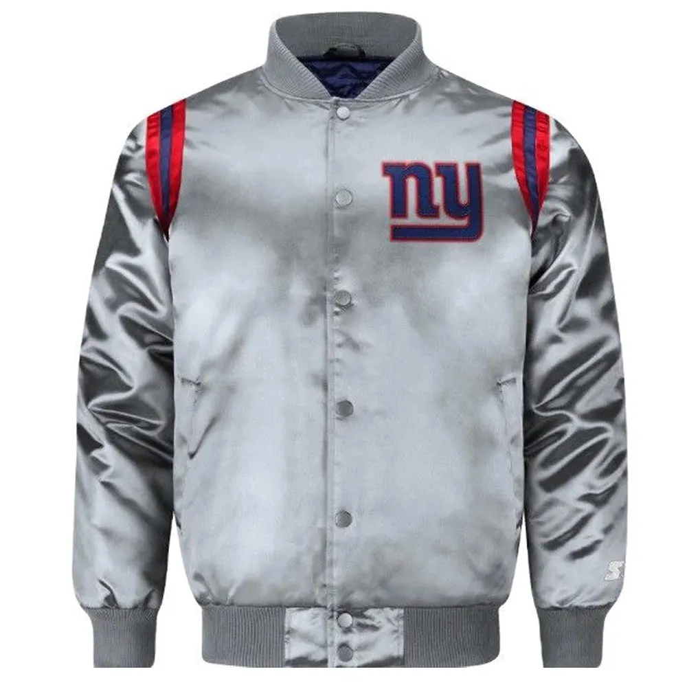 Exclusive new york giants gray satin jacket
