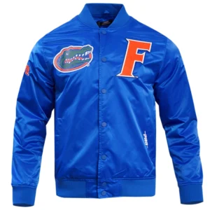 Florida am rattlers classic blue satin varsity jacket