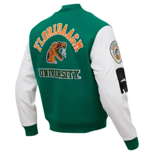 Florida am rattlers classic wool leather jacket