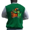 Florida am rattlers vintage ribbed knitted greenwhite jacket
