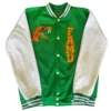 Florida am rattlers vintage ribbed knitted greenwhite wool varsity jacket