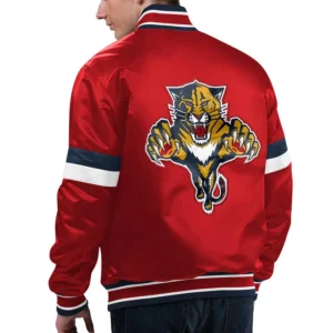 Florida panthers home game satin varsity jacket red