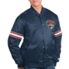 Florida panthers starter pick and roll full snap satin varsity jacket blue 2