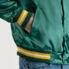 Forest green satin jacket with yellow stripes 6