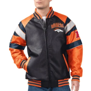 G iii denver broncos varsity leather jacket